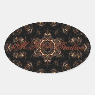 Bronzezeit-Mandala  Ovaler Aufkleber