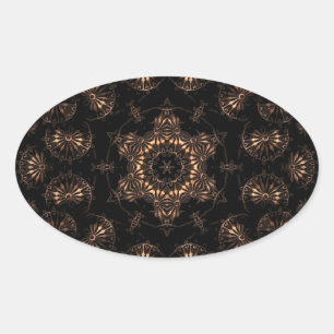 Bronzezeit-Mandala Ovaler Aufkleber