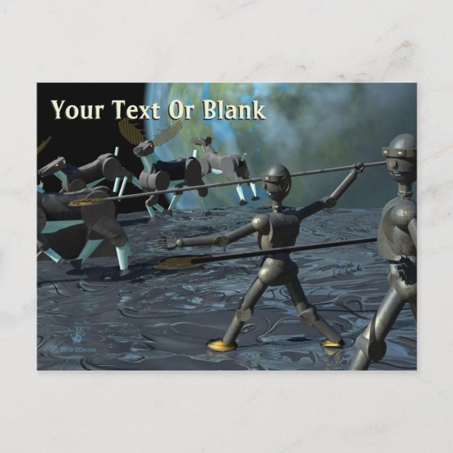 Bronzezeitroboter Postkarte (Vorderseite)