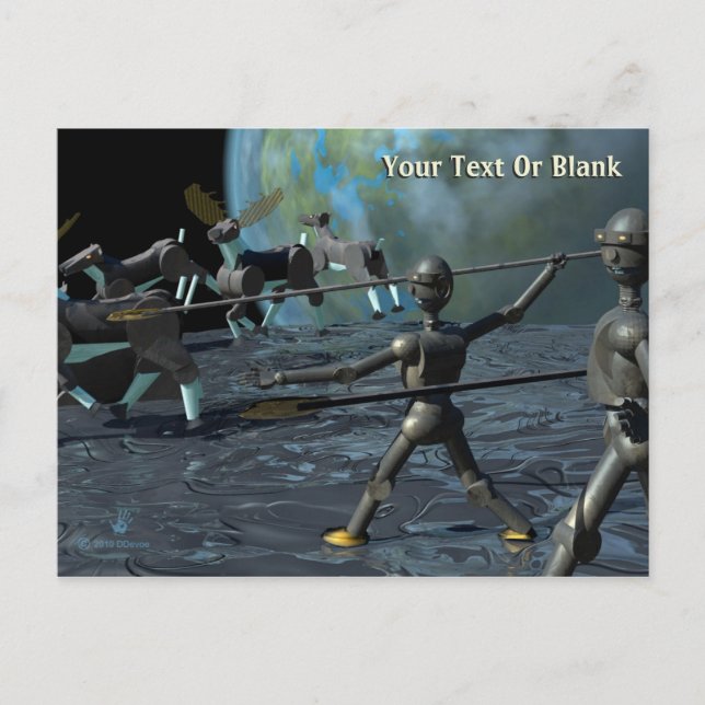 Bronzezeitroboter Postkarte (Vorderseite)