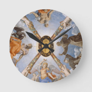 Bronzino - Decke der italienischen Kunstkapelle Runde Wanduhr