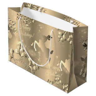 Bronzy Rentier und Snowflakes Ihre Gruß groß Große Geschenktüte