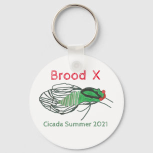 Brood X Cicada Sommer 2021 Schlüsselanhänger