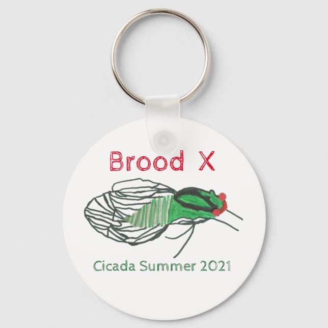 Brood X Cicada Sommer 2021 Schlüsselanhänger (Vorderseite)