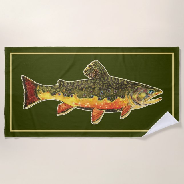 Brook Foreut Fischen Ichthyology Beach Handtuch (Vorderseite)