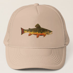 Brook Trout Fischmalerei Truckerkappe