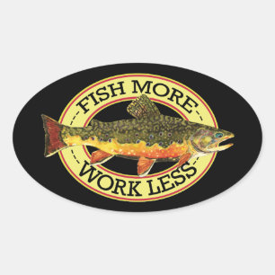 Brook Trout Fly Fisherman Ovaler Aufkleber