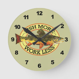 Brook Trout Fly Fisherman Runde Wanduhr