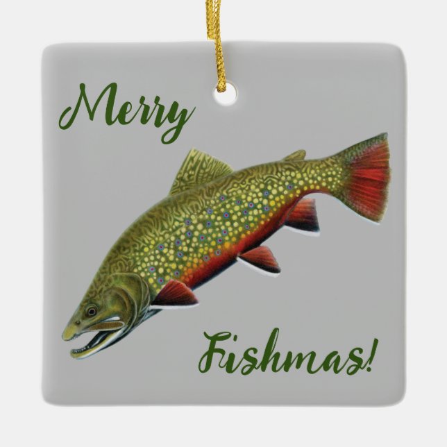 Brook Trout Merry Fishmas Ornament (Vorderseite)