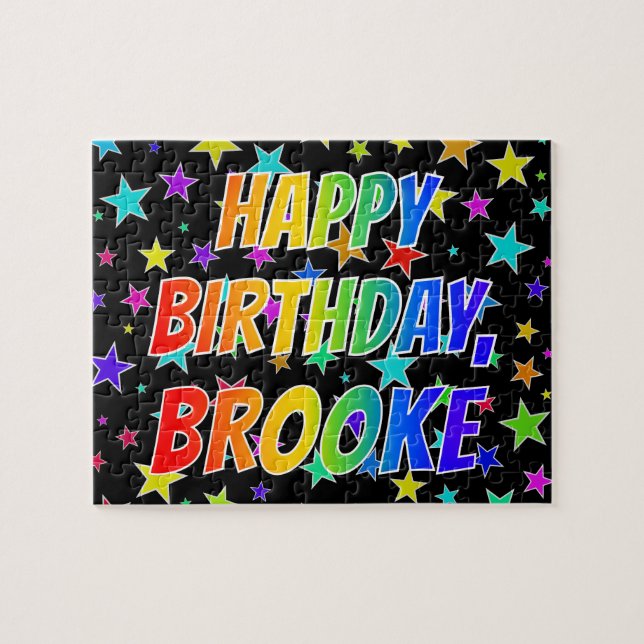"BROOKE" Vorname, Spaß "GLÜCKLICHER GEBURTSTAG" (Horizontal)