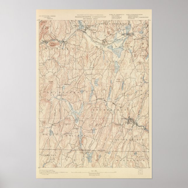 Brookfield, Massachusetts Poster (Vorne)