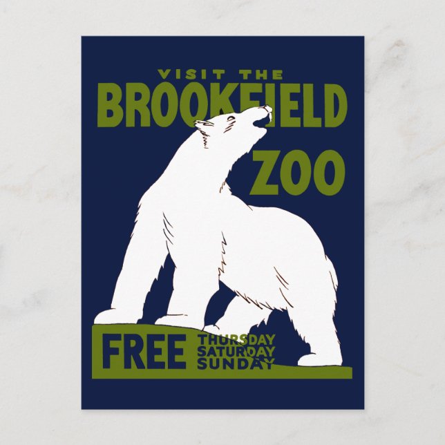 Brookfield Zoo, Bundesstaatlich Art Program Poster Postkarte (Vorderseite)