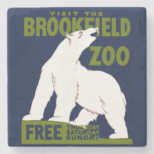 Brookfield Zoo, Bundesstaatlich Art Program Poster Steinuntersetzer