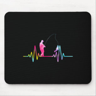 Brookforellen-Angelausrüstung Tie Dye Angler Herzs Mousepad