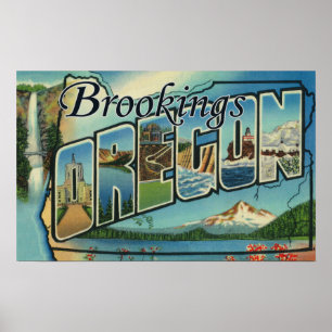 Brookings, Oregon - große Buchstabe-Szenen Poster