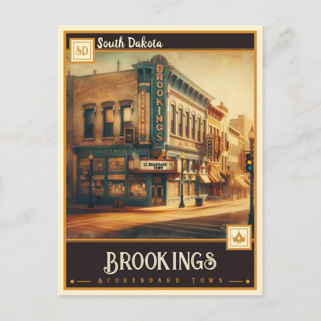 Brookings, South Dakota | VINTAG Postkarte (Vorderseite)