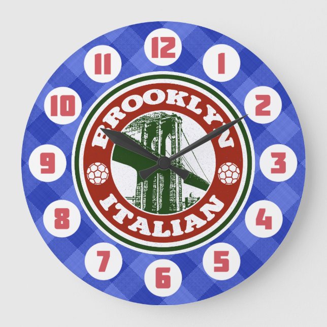 Brooklyn American Round Clock Große Wanduhr (Vorderseite)