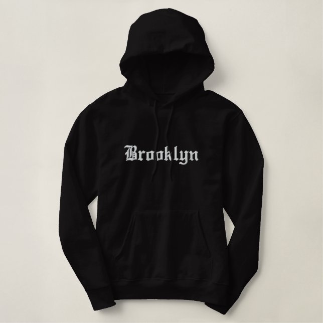 Brooklyn Bestickter Hoodie (Design vorne)