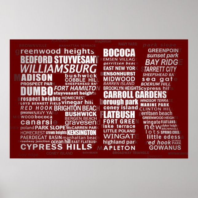 Brooklyn BK NYC Poster Print (Vorne)
