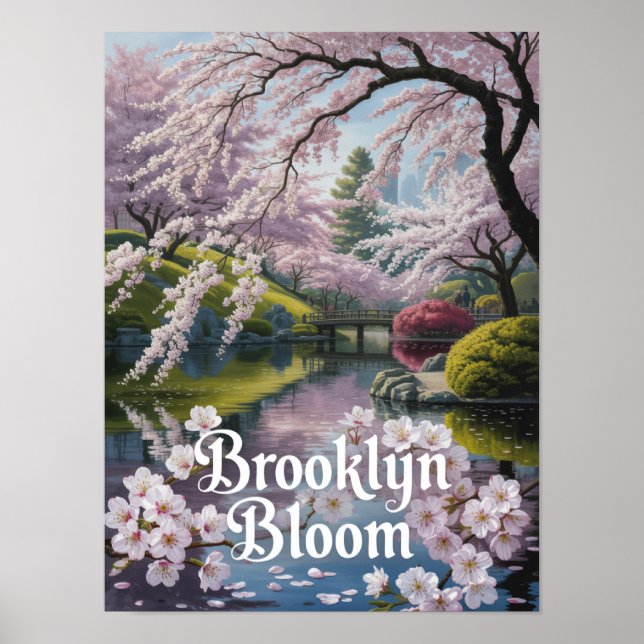 Brooklyn Bloom Kirschblüten Garten Poster (Vorne)