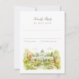 Brooklyn Botanic Garden Aquarell-Hochzeits-Antwort Einladung