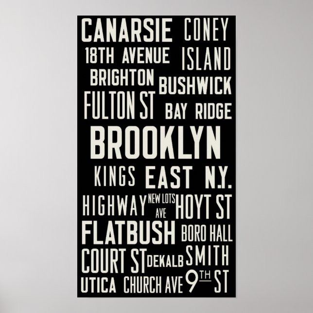 "Brooklyn Bound" Vintage U-Bahn-Printwerbung Poster (Vorne)