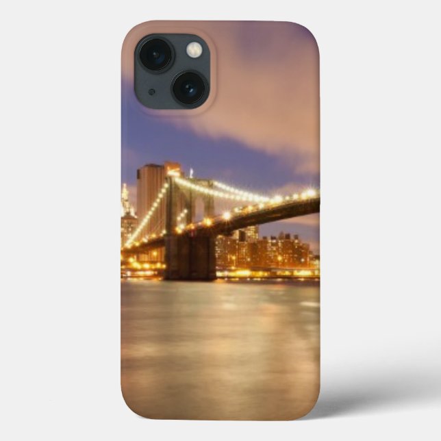 Brooklyn Bridge and Manhattan at Night. Case-Mate iPhone Hülle (Rückseite)