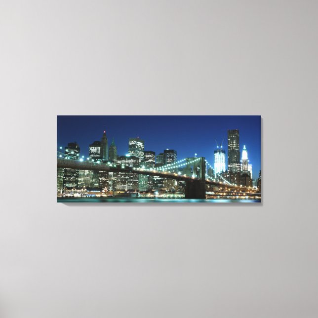 Brooklyn Bridge at Night, New York City Leinwanddruck (Vorderseite)