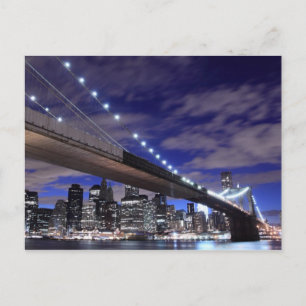 Brooklyn Bridge at Night, New York City Postkarte