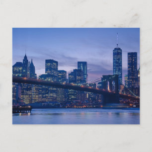 Brooklyn Bridge bei Dämmerung Postkarte