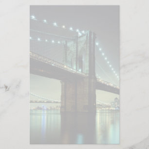Brooklyn Bridge bei Nacht Manhattan Bridge Briefpapier