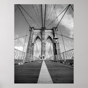 Brooklyn Bridge Black and White Architecture Poster