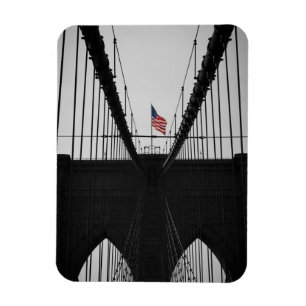 Brooklyn Bridge Black and White Fotografy Magnet