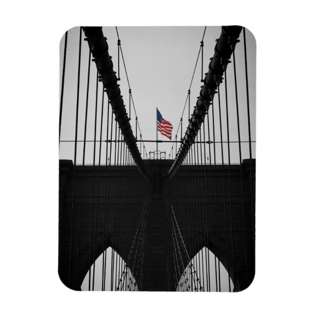 Brooklyn Bridge Black and White Fotografy Magnet (Vertikal)