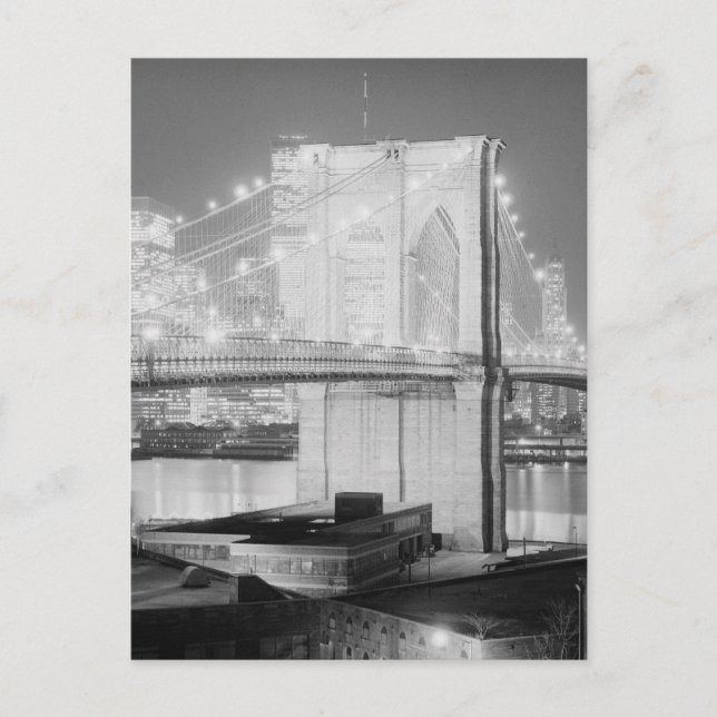 Brooklyn Bridge Black & White Postkarte (Vorderseite)