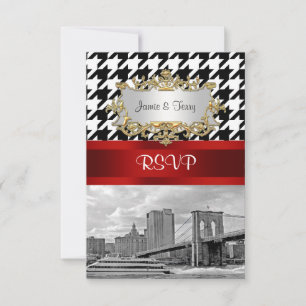 Brooklyn Bridge Blk Wht Hahnentrittmuster UAWG 1 RSVP Karte