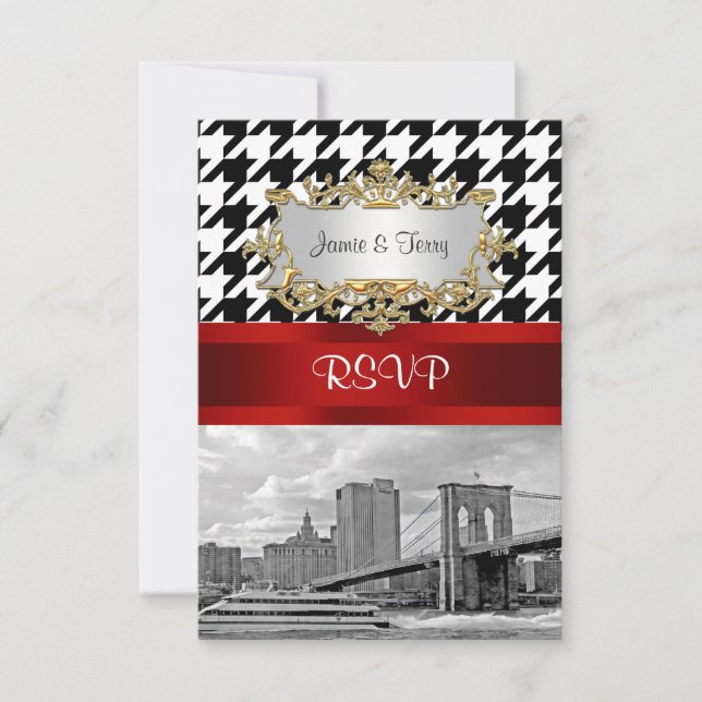 Brooklyn Bridge Blk Wht Houndstooth RSVP 1 (Devant)