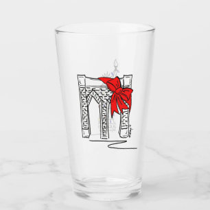 Brooklyn Bridge Christmas New York City NY Holiday Glas