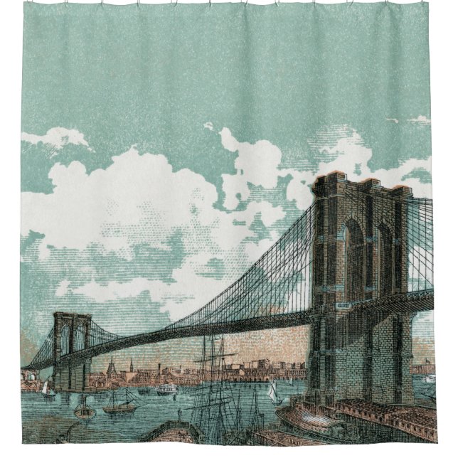 Brooklyn Bridge Duschvorhang (Vorderseite)