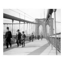 Brooklyn Bridge Fußgänger, 1909. Vintages Foto