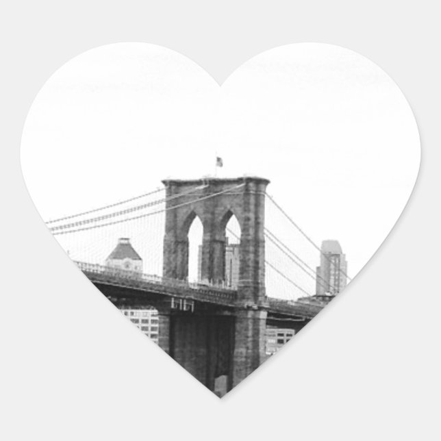 Brooklyn Bridge Herz-Aufkleber (Vorderseite)
