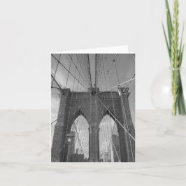 Brooklyn Bridge in Gray Faltenkarte Karte