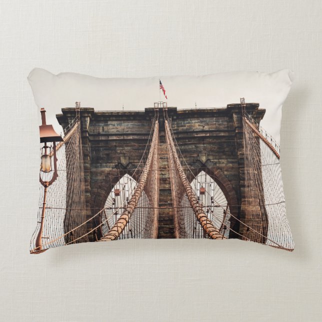Brooklyn Bridge in New Yorkabstract, Amerika, Amer Dekokissen (Vorderseite)
