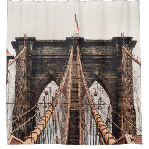 Brooklyn Bridge in New Yorkabstract, Amerika, Amer Duschvorhang