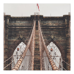 Brooklyn Bridge in New Yorkabstract, Amerika, Amer Künstlicher Leinwanddruck