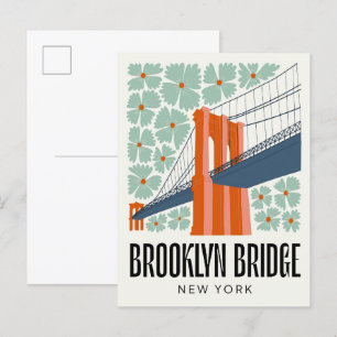 Brooklyn Bridge New York abstrakte Reise Postkarte