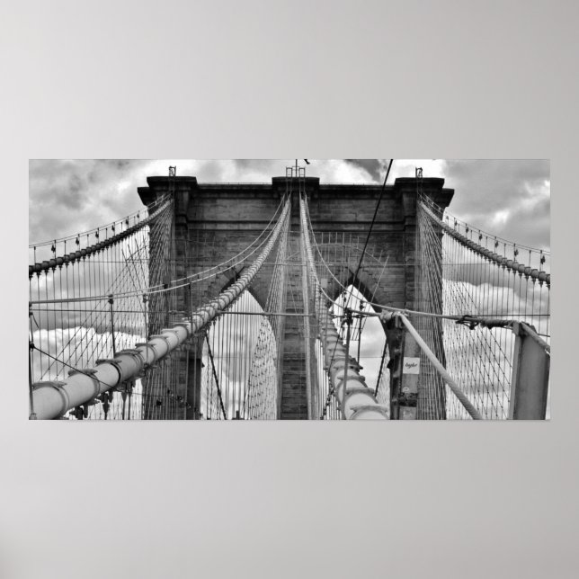 Brooklyn Bridge New York City (Black & White) Poster (Vorne)