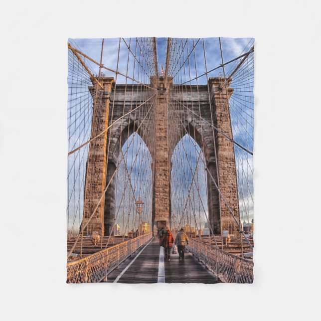 Brooklyn Bridge New York City Fleecedecke (Vorderseite)