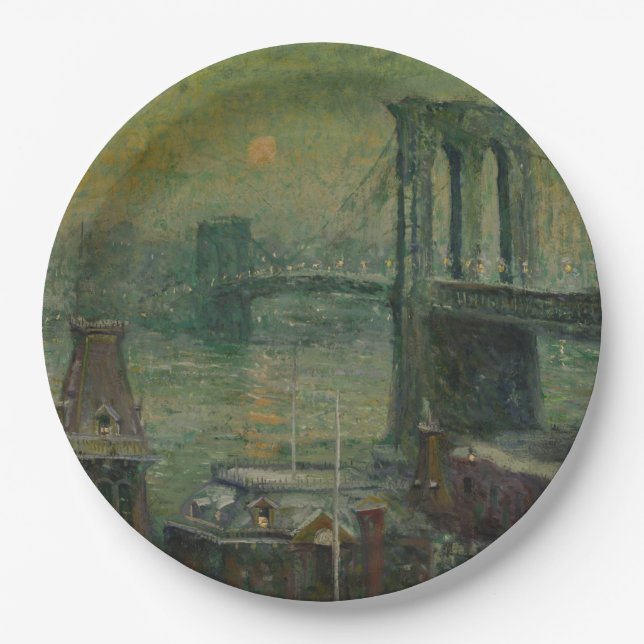 Brooklyn Bridge (New York City Sehenswürdigkeit) ( Pappteller (Vorderseite)