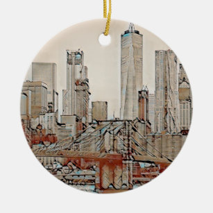 Brooklyn Bridge, New York Keramik Ornament